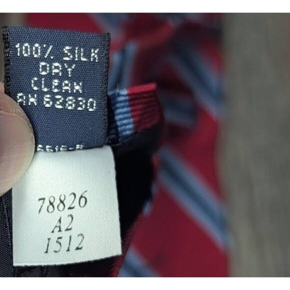 Lands' End Lot Of 2 Luxury 100% Silk Neck Ties Red/Blue Striped & Gold/Maroon - Picture 7 of 7